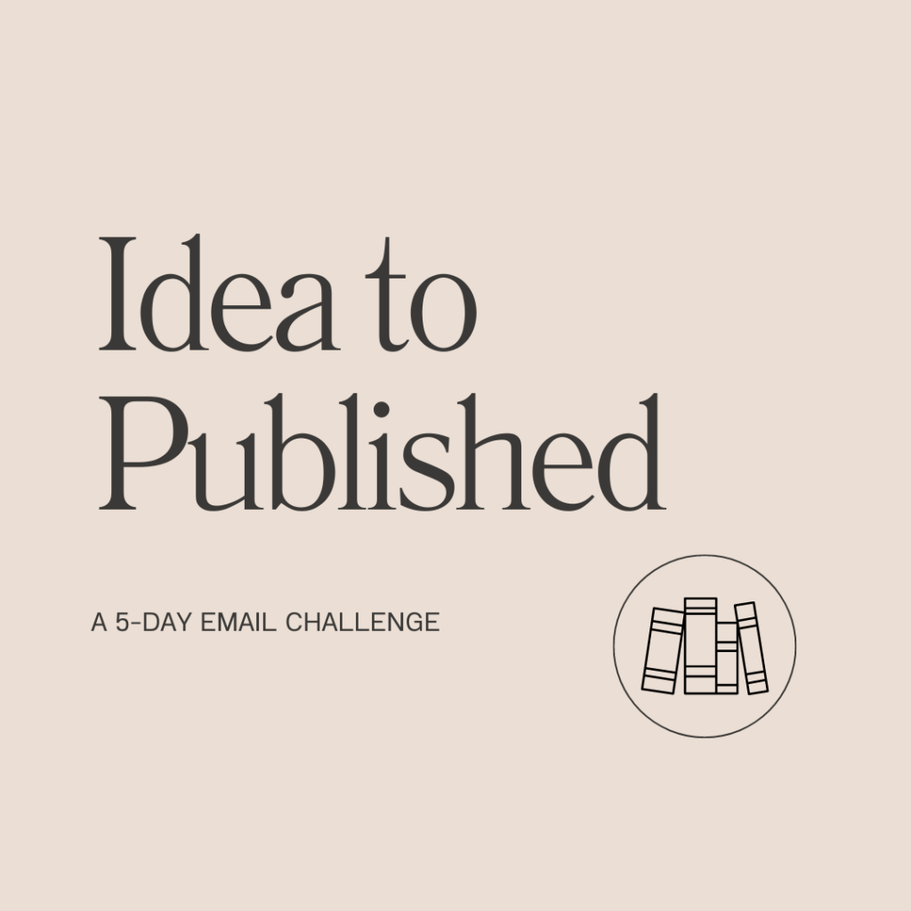 graphic with the words idea to published for book publishing post